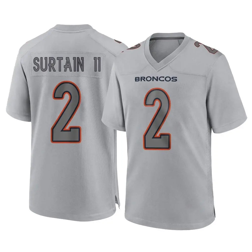 Vanessashop D.Broncos #2 Pat Surtain II Player Gray Atmosphere Fashion Limited Game Stitched Jerseys