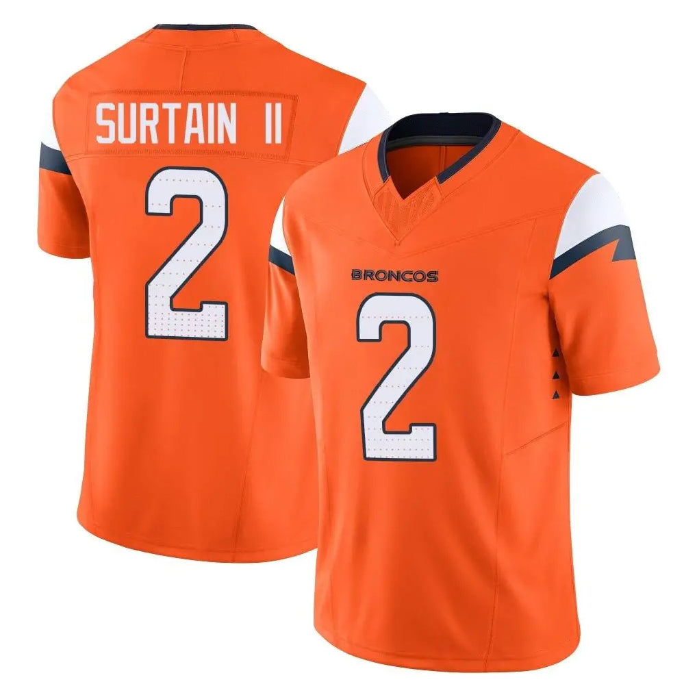 Vanessashop D.Broncos #2 Pat Surtain II Player Orange Vapor F.U.S.E. Limited Home Game Stitched Jerseys