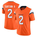 Vanessashop D.Broncos #2 Pat Surtain II Player Orange Vapor F.U.S.E. Limited Home Game Stitched Jerseys