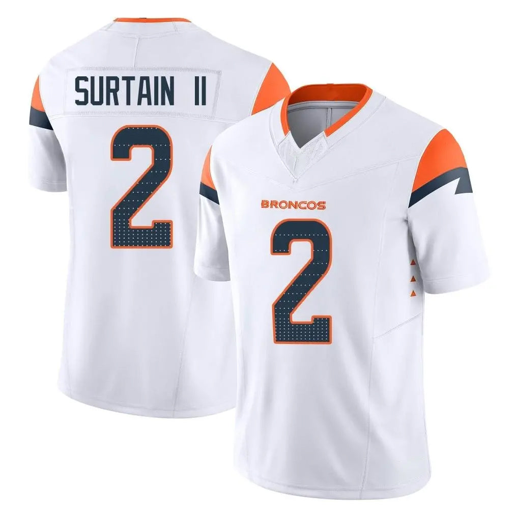 Vanessashop D.Broncos #2 Pat Surtain II Player White Limited Vapor F.U.S.E. Home Game Stitched Jerseys