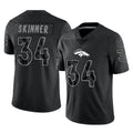 Vanessashop D.Broncos #34 JL Skinner Player Black Reflective Limited Stitched Jerseys