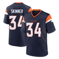 Vanessashop D.Broncos #34 JL Skinner Player Navy Home Game Stitched Jerseys