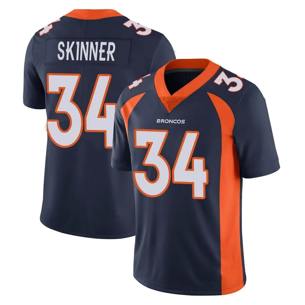 Vanessashop D.Broncos #34 JL Skinner Player Navy Vapor Untouchable Limited Game Stitched Jerseys
