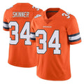 Vanessashop D.Broncos #34 JL Skinner Player Orange Vapor Untouchable Limited Home Game Stitched Jerseys