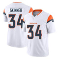 Vanessashop D.Broncos #34 JL Skinner Player White Limited Vapor F.U.S.E. Home Game Stitched Jerseys