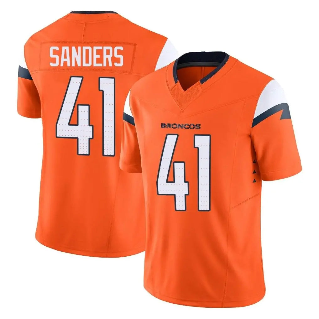 Vanessashop D.Broncos #41 Drew Sanders Player Orange Vapor F.U.S.E. Limited Home Game Stitched Jerseys