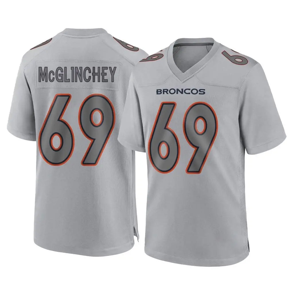 Vanessashop D.Broncos #69 Mike McGlinchey Player Gray Atmosphere Fashion Limited Game Stitched Jerseys
