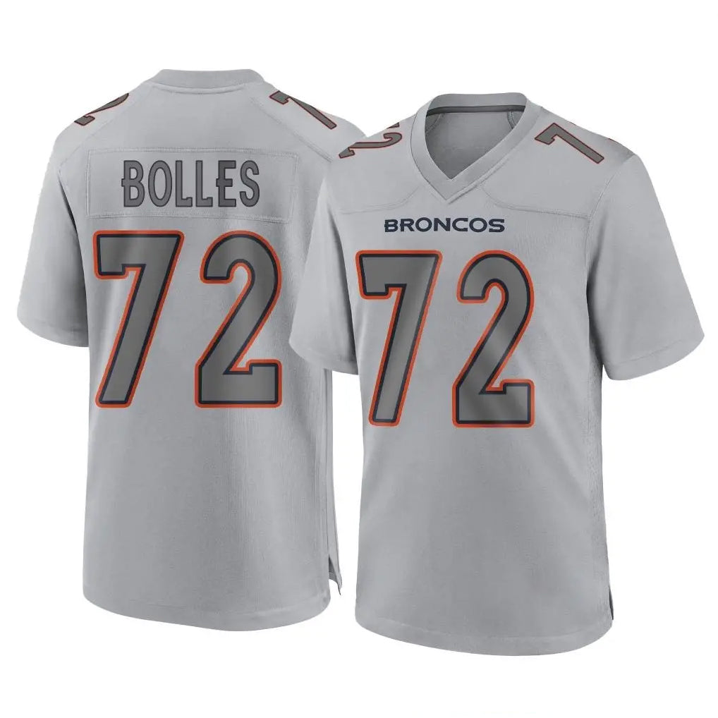 Vanessashop D.Broncos #72 Garett Bolles Player Gray Atmosphere Fashion Limited Game Stitched Jerseys