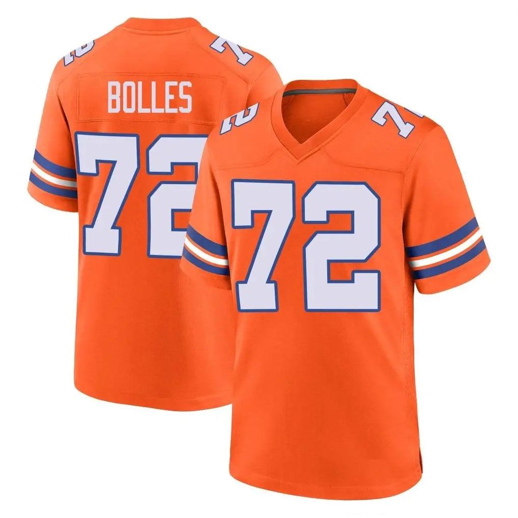Vanessashop D.Broncos #72 Garett Bolles Player Orange Alternate Collection Throwback Game Stitched Jerseys