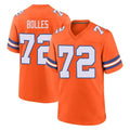 Vanessashop D.Broncos #72 Garett Bolles Player Orange Alternate Collection Throwback Game Stitched Jerseys