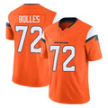 Vanessashop D.Broncos #72 Garett Bolles Player Orange Vapor F.U.S.E. Limited Home Game Stitched Jerseys