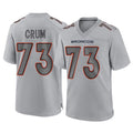 Vanessashop D.Broncos #73 Frank Crum Player Gray Atmosphere Fashion Limited Game Stitched Jerseys