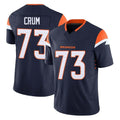Vanessashop D.Broncos #73 Frank Crum Player Navy Limited Vapor F.U.S.E. Home Game Stitched Jerseys