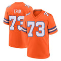 Vanessashop D.Broncos #73 Frank Crum Player Orange Alternate Collection Throwback Game Stitched Jerseys