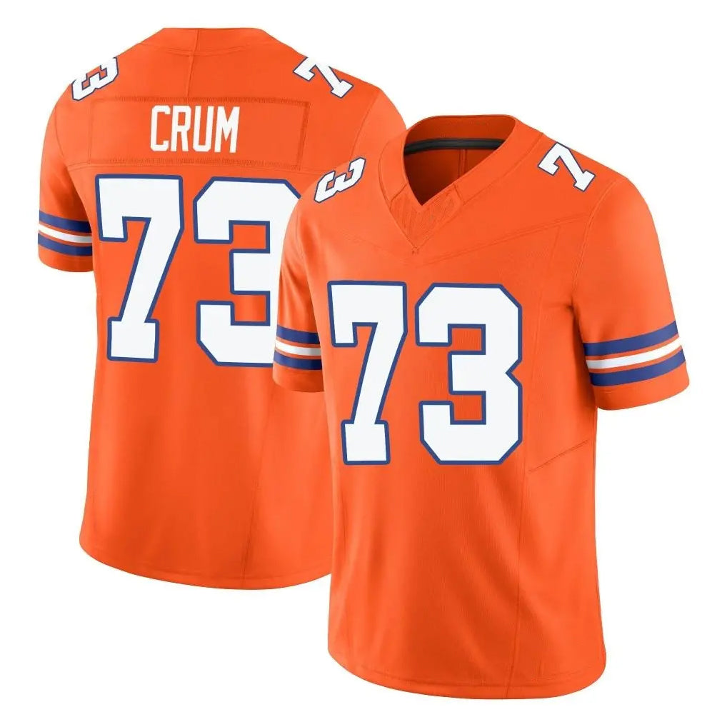Vanessashop D.Broncos #73 Frank Crum Player Orange Limited Alternate Vapor F.U.S.E. Throwback Game Stitched Jerseys