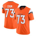 Vanessashop D.Broncos #73 Frank Crum Player Orange Vapor F.U.S.E. Limited Home Game Stitched Jerseys