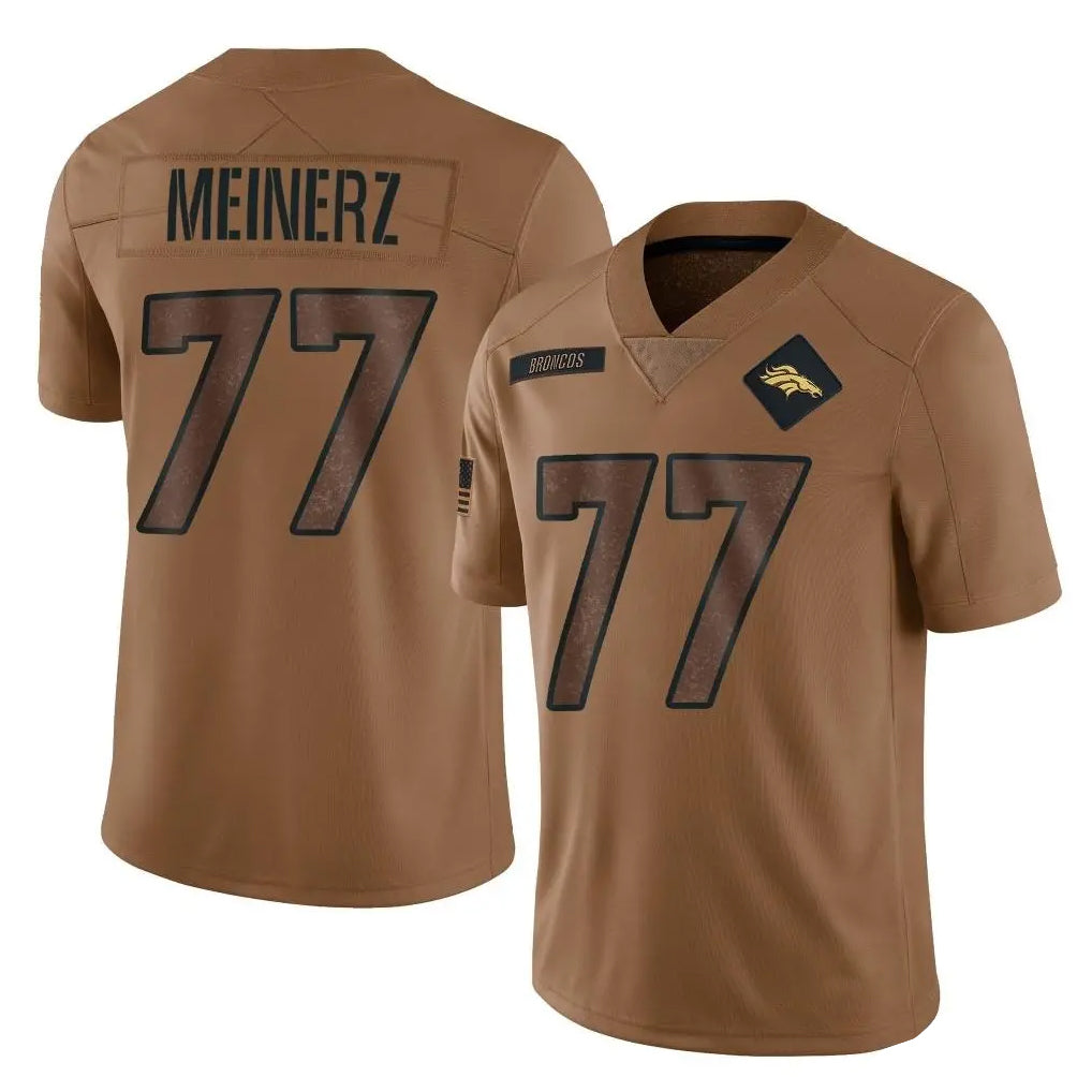 Vanessashop D.Broncos #77 Quinn Meinerz Player Brown Salute To Service Limited Stitched Jerseys