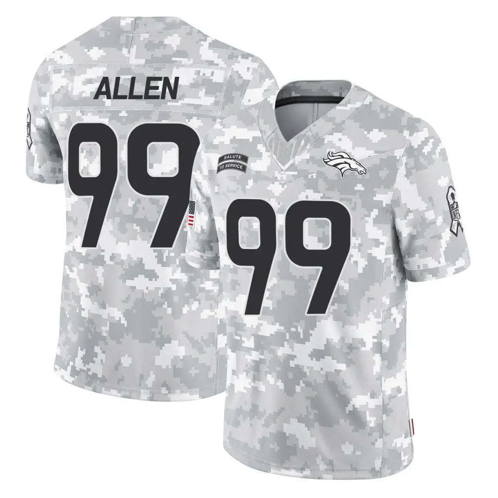 Vanessashop D.Broncos #99 Zach Allen Player Arctic Camo Salute To Service Limited Stitched Jerseys
