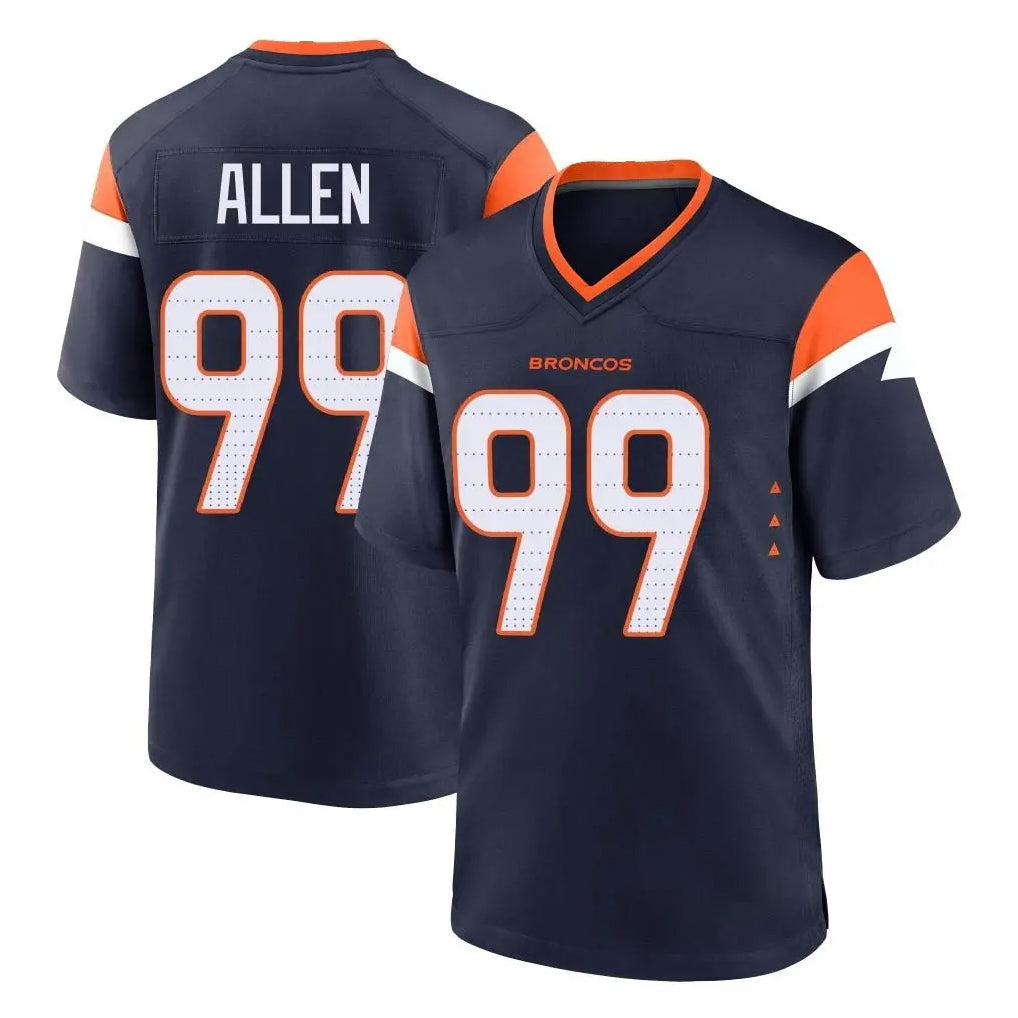 Vanessashop D.Broncos #99 Zach Allen Player Navy Home Game Stitched Jerseys