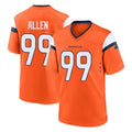 Vanessashop D.Broncos #99 Zach Allen Player Orange Home Game Stitched Jerseys