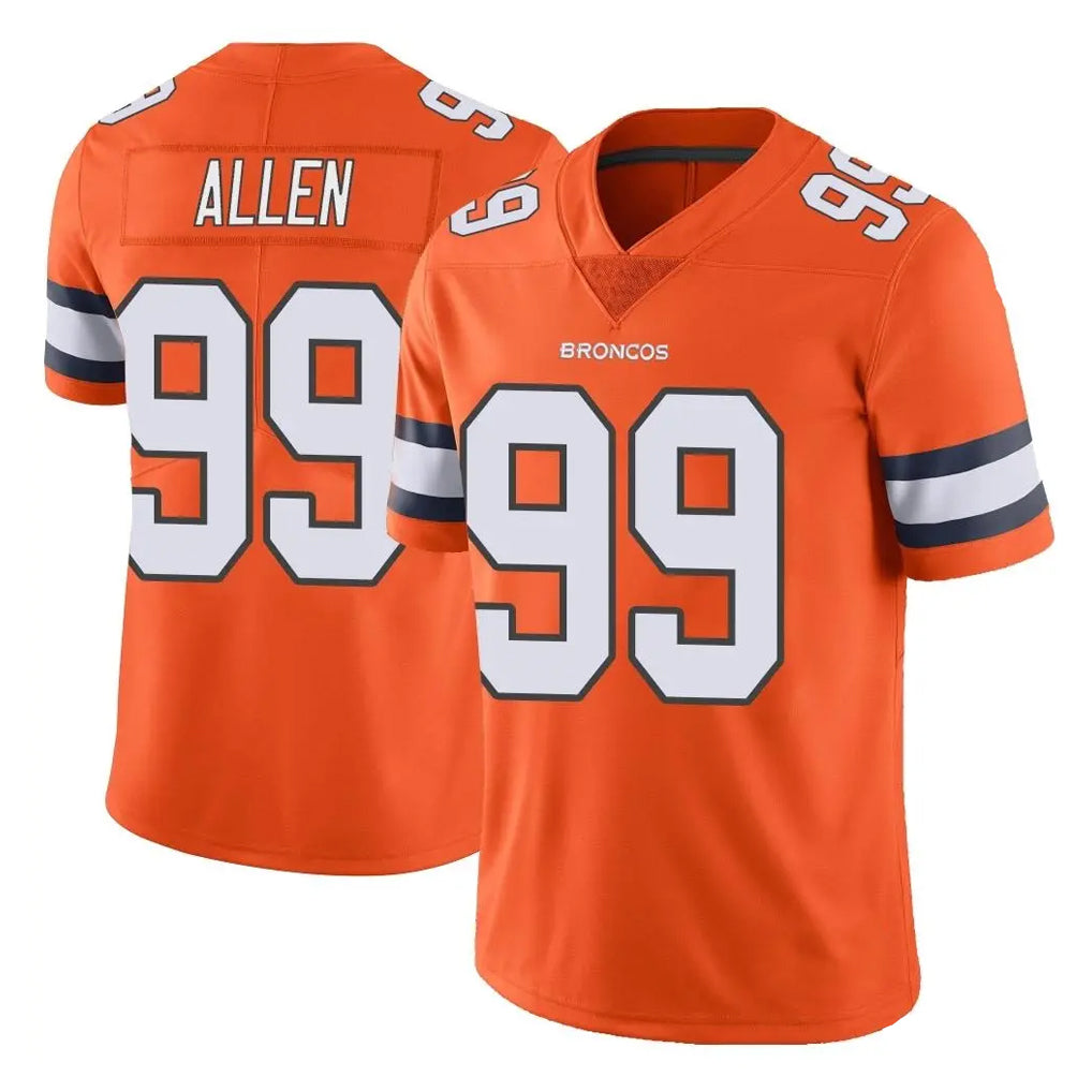 Vanessashop D.Broncos #99 Zach Allen Player Orange Vapor Untouchable Limited Home Game Stitched Jerseys