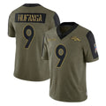 Vanessashop D.Broncos #9 Talanoa Hufanga Player Olive Salute To Service Limited Game Stitched Jerseys