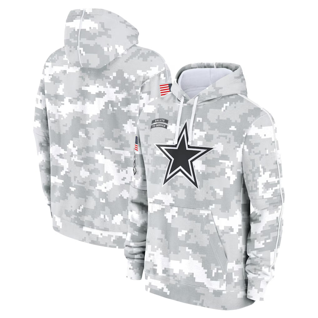 Vanessashop D.Cowboys Arctic Camo Salute to Service Hoodies Limited Game Blank Player Stitched Jerseys