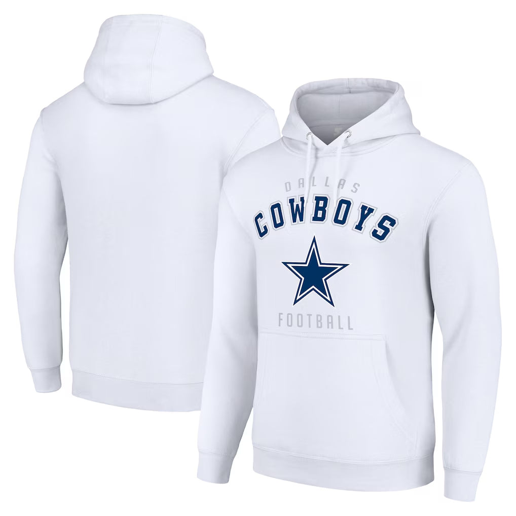 Vanessashop D.Cowboys White Pullover Hoodies Limited Blank Player Stitched Jerseys