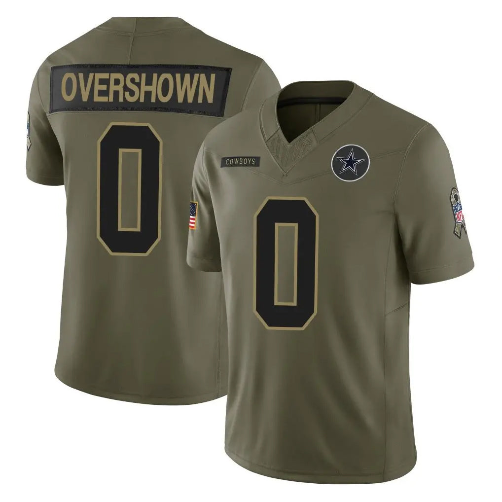 Vanessashop D.Cowboys #0 DeMarvion Overshown Player Olive 2025 Salute to Service Limited Home Game Stitched Jerseys