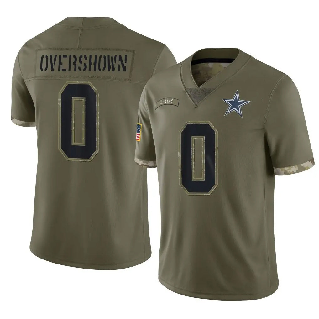 Vanessashop D.Cowboys #0 DeMarvion Overshown Player Olive Salute to Service Limited Game Stitched Jerseys