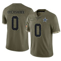 Vanessashop D.Cowboys #0 DeMarvion Overshown Player Olive Salute to Service Limited Game Stitched Jerseys