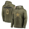 Vanessashop D.Cowboys #0 DeMarvion Overshown Player Olive Salute to Service Pullover Hoodies Home Game Stitched Jerseys