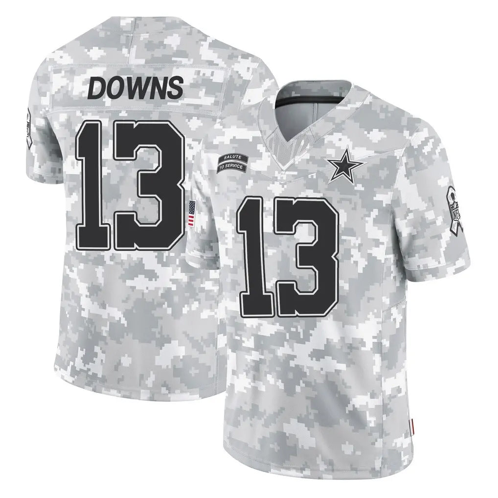 Vanessashop D.Cowboys #13 Caleb Downs Player Arctic Camo Salute to Service Limited Home Game Stitched Jerseys