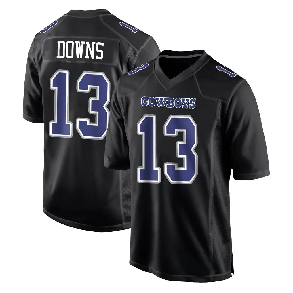 Vanessashop D.Cowboys #13 Caleb Downs Player Carbon Black Fashion Home Game Stitched Jerseys