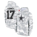 Vanessashop D.Cowboys #17 Brandon Aubrey Player Arctic Camo Salute to Service Hoodies Limited Game Stitched Jerseys