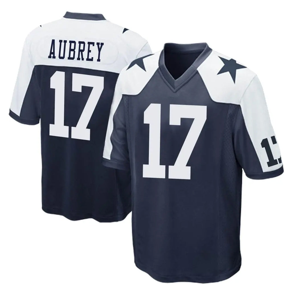 Vanessashop D.Cowboys #17 Brandon Aubrey Player Navy-White Alternate Home Game Stitched Jerseys