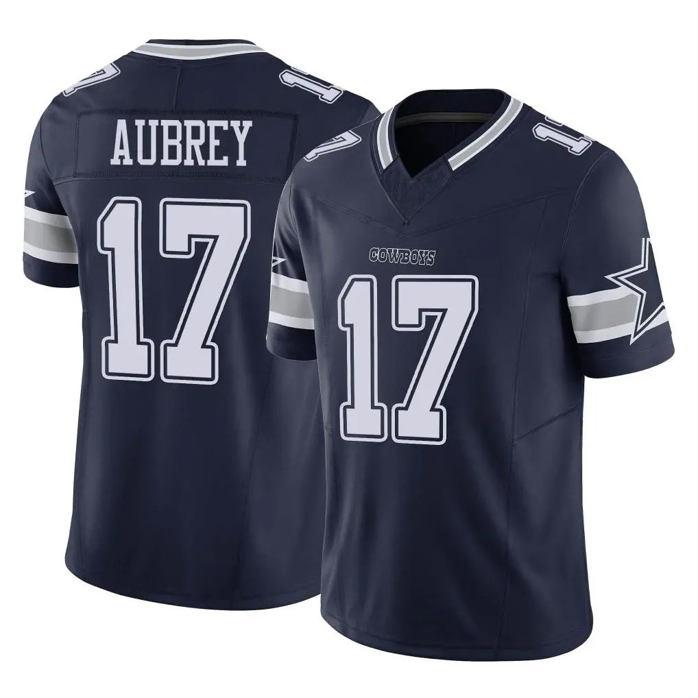 Vanessashop D.Cowboys #17 Brandon Aubrey Player Navy Limited Vapor F.U.S.E. Home Game Stitched Jerseys