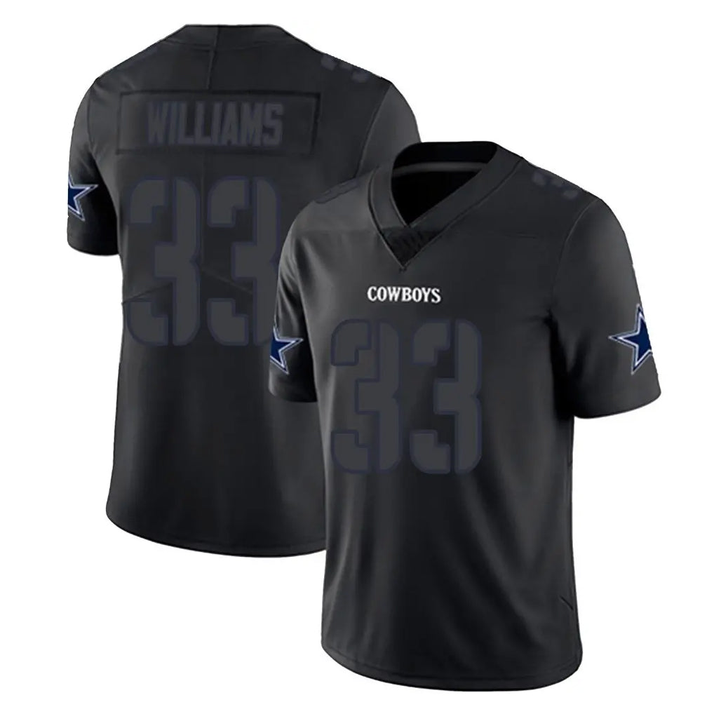 Vanessashop D.Cowboys #33 Javonte Williams Player Black Impact Limited Home Game Stitched Jerseys