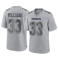 Vanessashop D.Cowboys #33 Javonte Williams Player Gray Atmosphere Fashion Home Game Stitched Jerseys