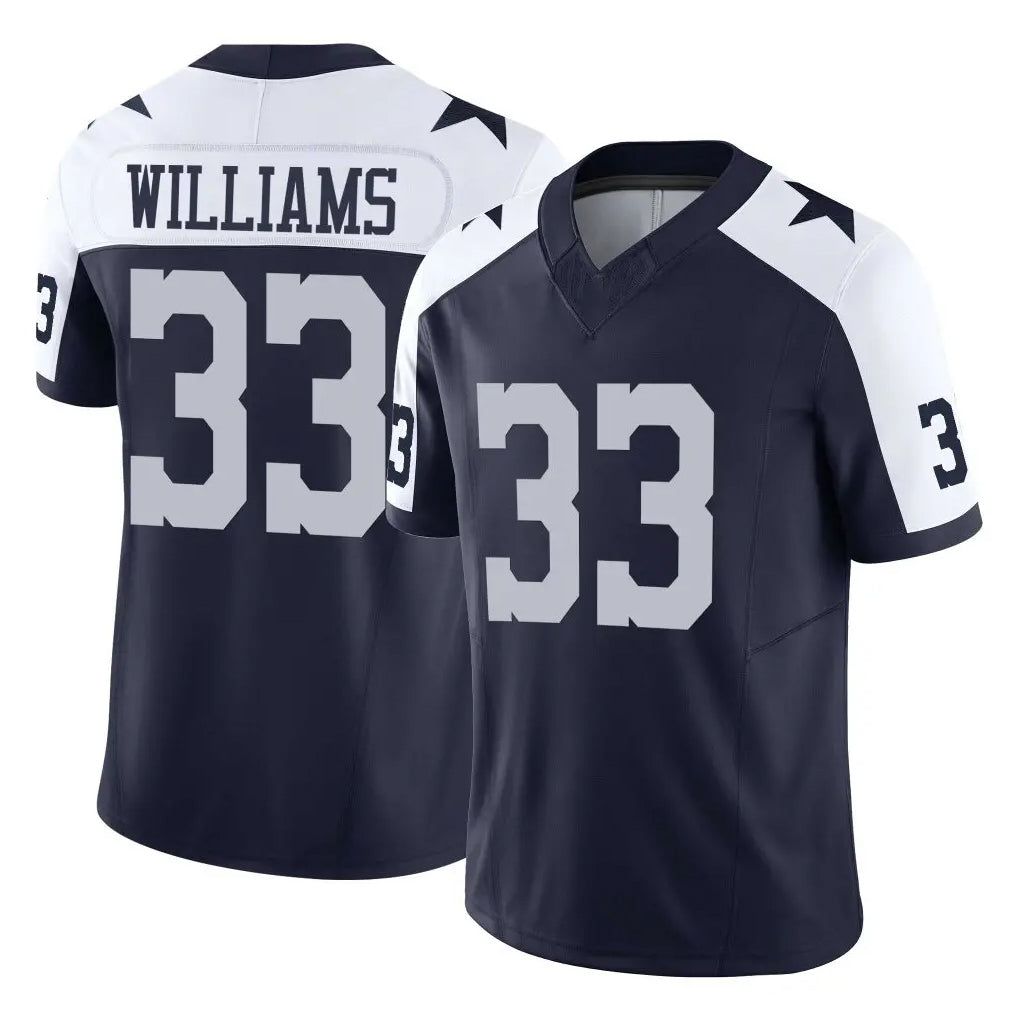 Vanessashop D.Cowboys #33 Javonte Williams Player Navy-White Limited Alternate Vapor F.U.S.E. Home Game Stitched Jerseys