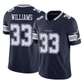 Vanessashop D.Cowboys #33 Javonte Williams Player Navy Limited Vapor F.U.S.E. Home Game Stitched Jerseys