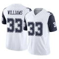 Vanessashop D.Cowboys #33 Javonte Williams Player White-Navy Limited Vapor F.U.S.E. Home Game Stitched Jerseys