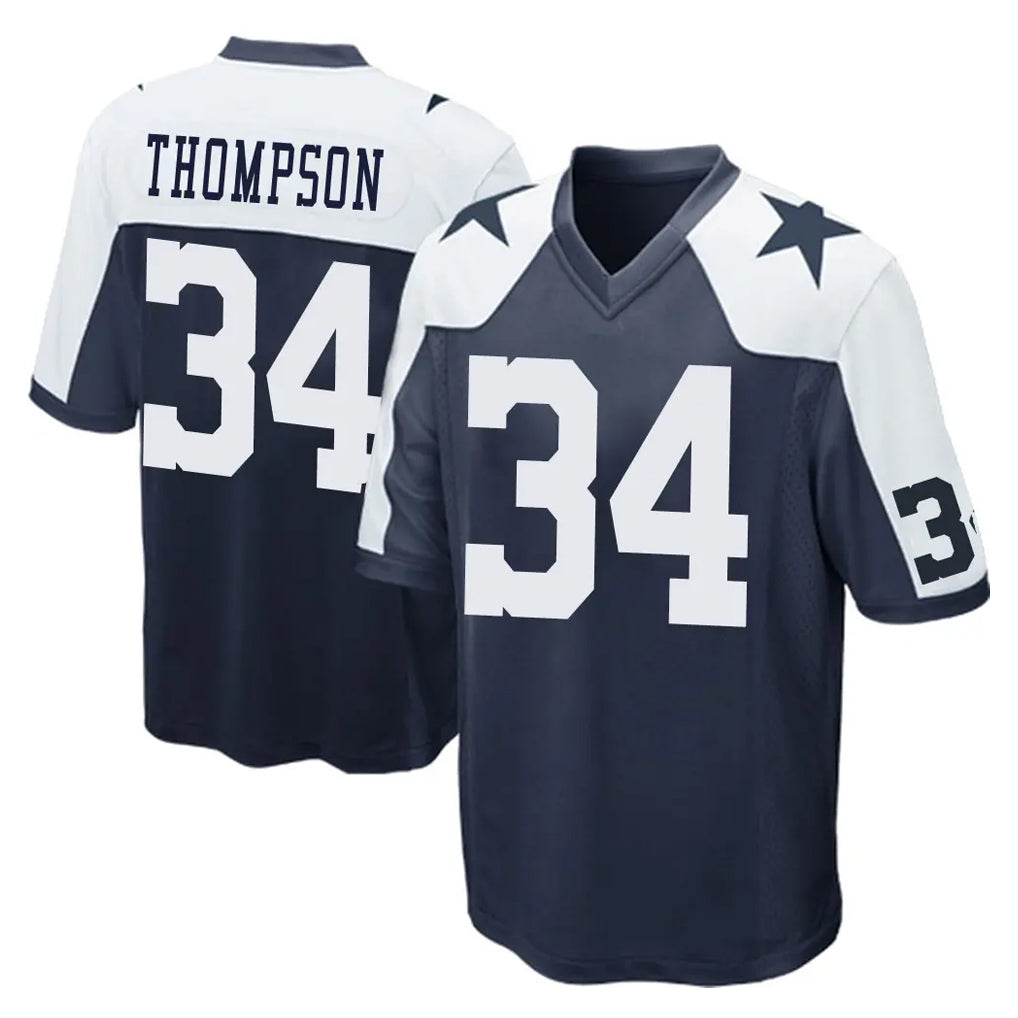 Vanessashop D.Cowboys #34 Jalen Thompson Player Navy-White Alternate Home Game Stitched Jerseys