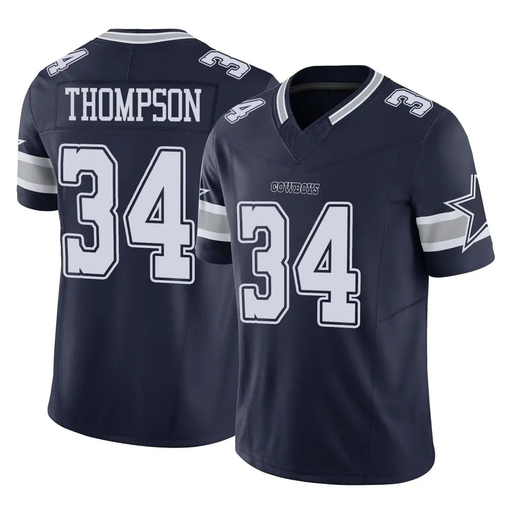 Vanessashop D.Cowboys #34 Jalen Thompson Player Navy Limited Vapor F.U.S.E. Home Game Stitched Jerseys