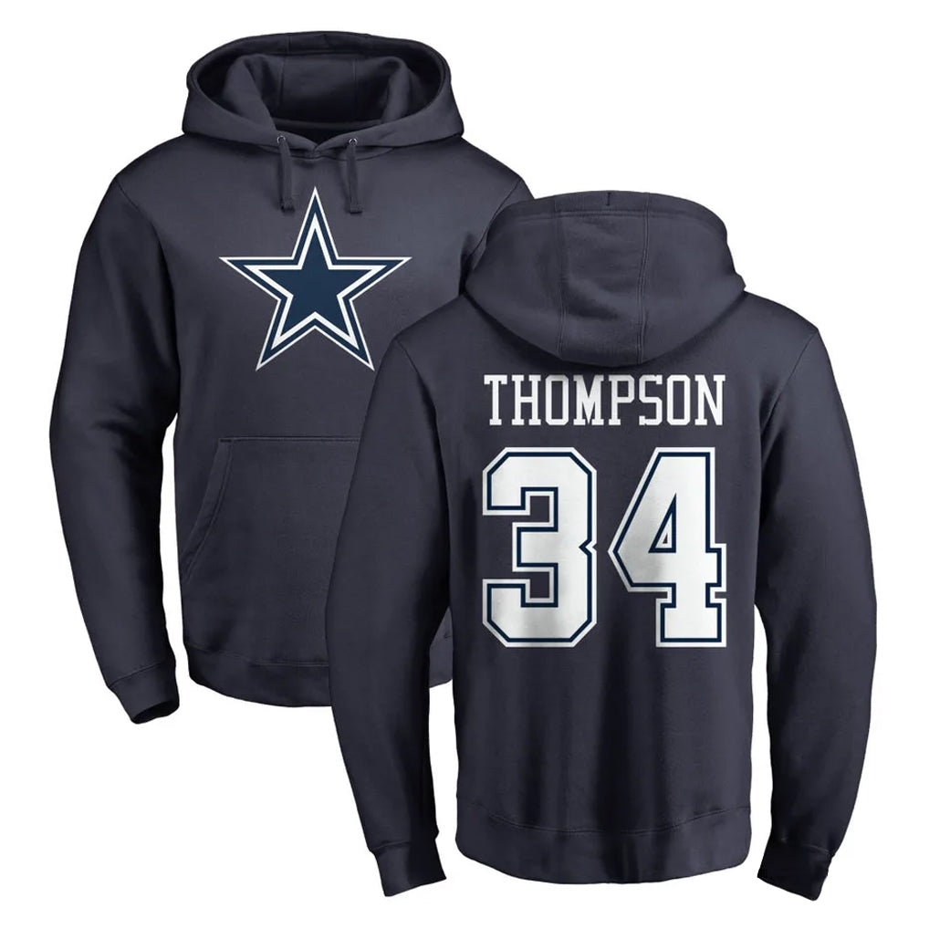 Vanessashop D.Cowboys #34 Jalen Thompson Player Navy Pullover Hoodies Limited Stitched Jerseys