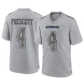 Vanessashop D.Cowboys #4 Dak Prescott Player Gray Atmosphere Fashion Home Game Stitched Jerseys