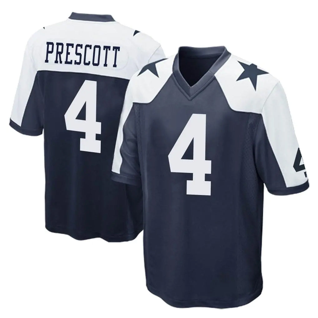 Vanessashop D.Cowboys #4 Dak Prescott Player Navy-White Alternate Home Game Stitched Jerseys