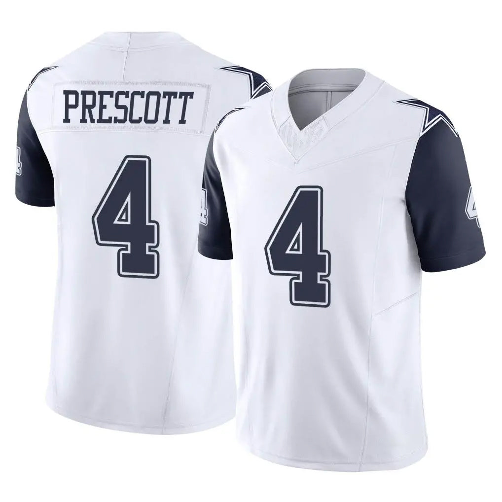 Vanessashop D.Cowboys #4 Dak Prescott Player White-Navy Limited Vapor F.U.S.E. Home Game Stitched Jerseys