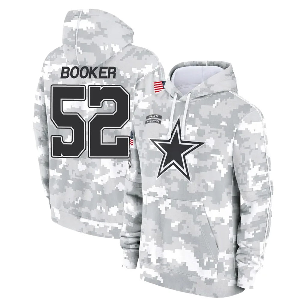 Vanessashop D.Cowboys #52 Tyler Booker Player Arctic Camo Salute to Service Hoodies Limited Game Stitched Jerseys