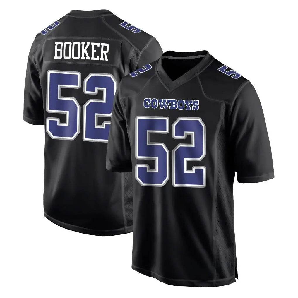 Vanessashop D.Cowboys #52 Tyler Booker Player Carbon Black Fashion Home Game Stitched Jerseys